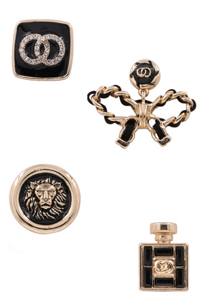 Metal Lion Earrings Set