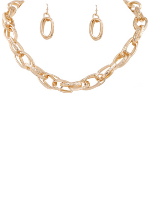 Crumple Chain Layered Necklace Set