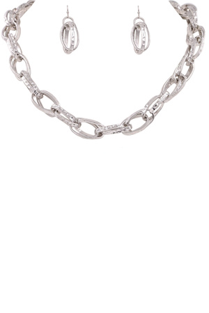 Crumple Chain Layered Necklace Set