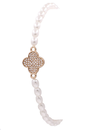 Cream Pearl Stretch Bracelet