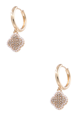 Quatrefoil Rhineston Earrings