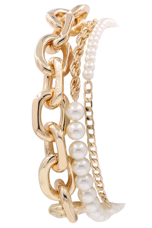 Cream Pearl Stretch Bracelet Set