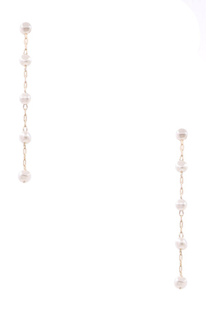 Cream Pearl Tassel Earrings