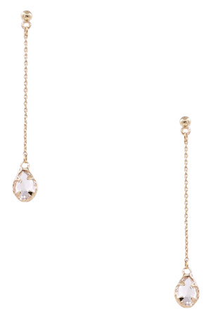 Chain Tassel Glass Jewel Earrings