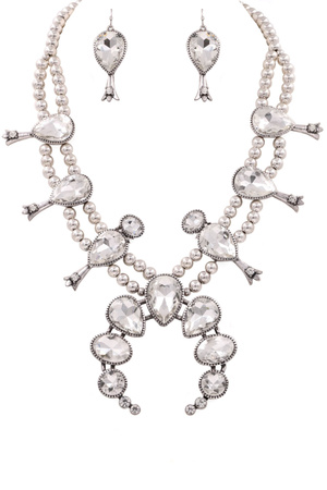 Glass Jewel Western Vintage Necklace Set