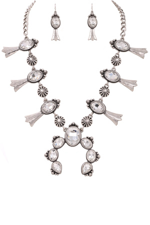 Glass Jewel Western Vintage Necklace Set