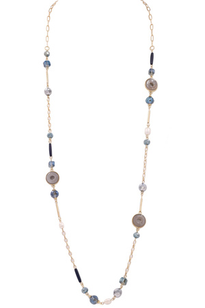 Semi Precious Stone Long Necklace