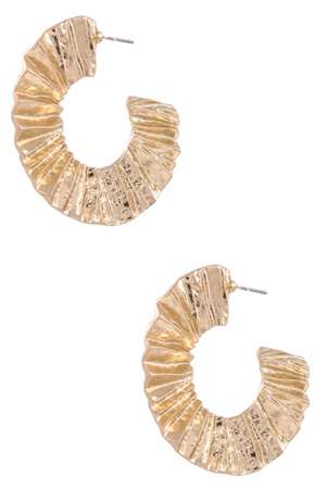 Metal Crumpled Flat Hoop Earrings