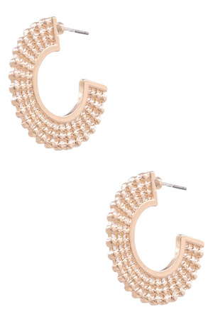 Metal Open Hoop Flat Earrings