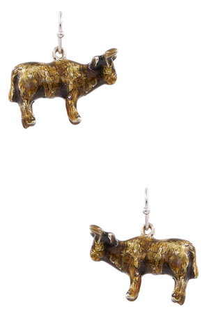 Metal OX Drop Earrings