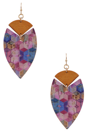 Faux Leather Pattern Earrings