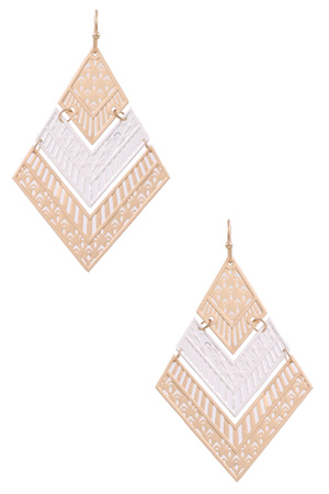 Metal Diamond Layered Earrings