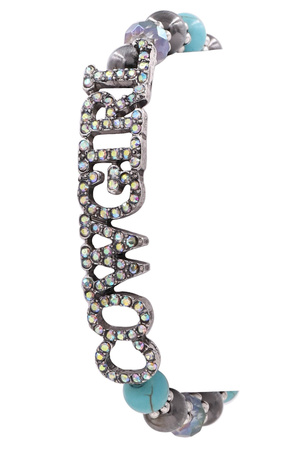'COWGIRL' Rhinestone Assorted Bead Stretch Bracelet