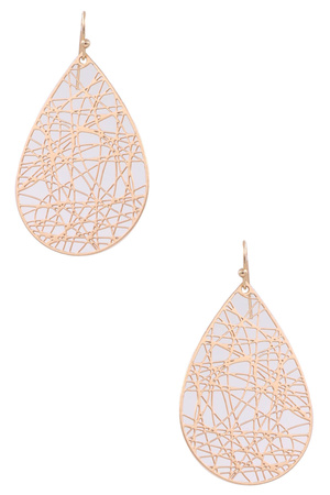 Brass Abstract Teardrop Dangle Earrings