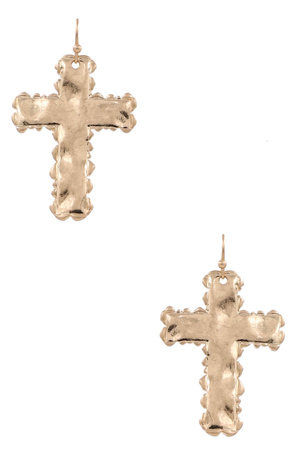 Metal Cross Drop Earrings