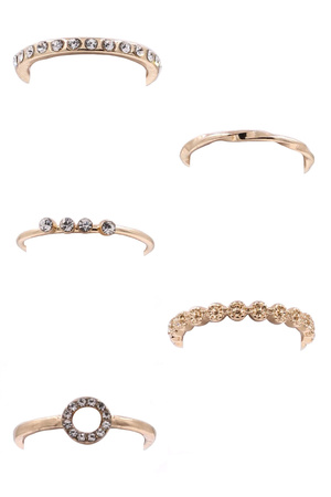 Metal Rhinestone Ring Set