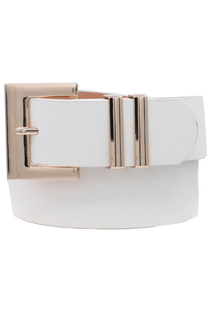 Square Buckle Faux Leather Belt