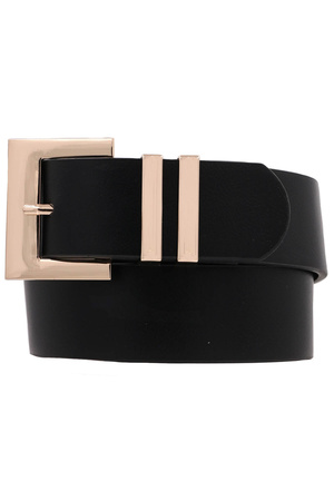 Square Buckle Faux Leather Belt