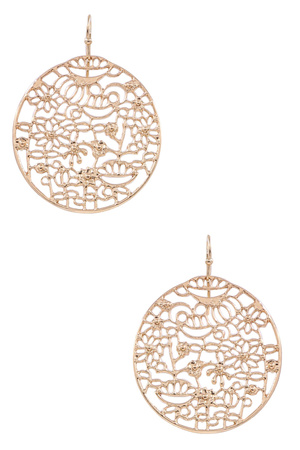 Metal Disc Cut Out Earrings