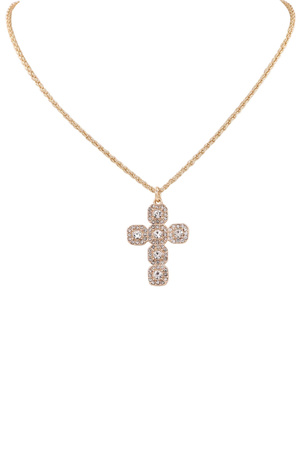 Rhinestone Cross Pendant Necklace