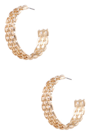 Metal Chain Hoop Earrings