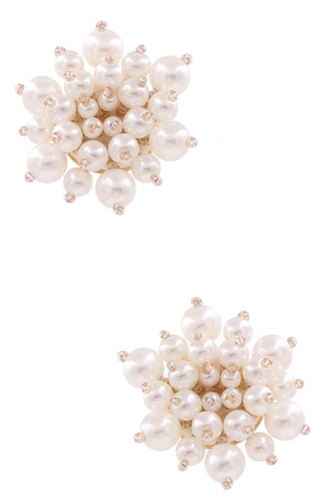 Cream Pearl Cluster Earrings