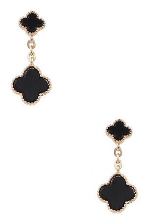 Metal Quatrefoil Drop Earrings