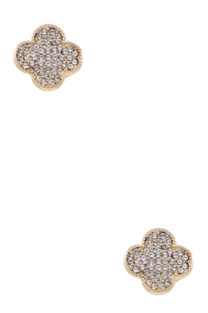 Rhinestone Quatrefoil Earrings