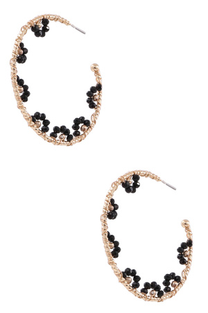 Faceted Bead Cluster Hoop Earrings