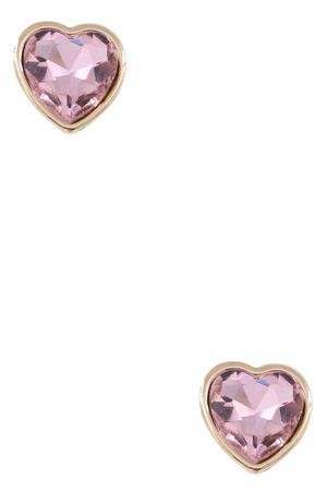 Glass Jewel Heart Earrings