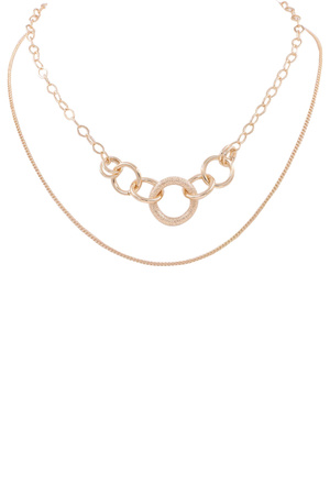 Chain Ring Layered Necklace