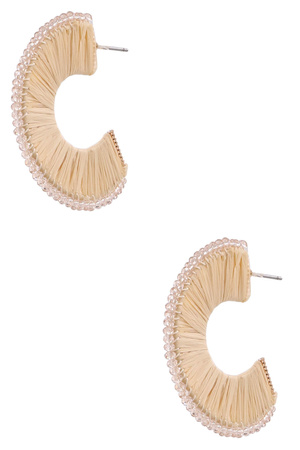 Paper Raffia Flat Hoop Earrings