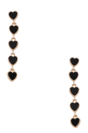 Metal Heart Drop Earrings