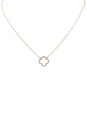 Quatrefoil Rhinestone Pendant Chain