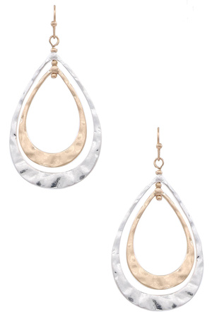 Metal Teardrop Dangle Earrings