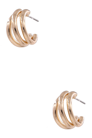 Layered Open Hoop Earrings