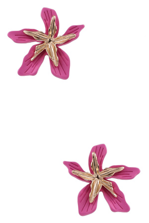 Matte Metal Floral Earrings