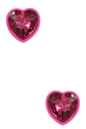 Glass Jewel Heart Earrings
