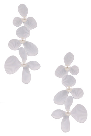 Matte Metal Floral Dangle Earrings