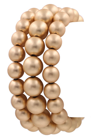 Acrylic Metal Bead Stretch Bracelet Set