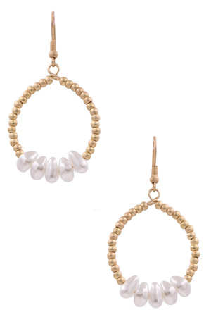 Cream Pearl Matte Teardrop Earrings