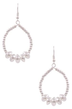 Cream Pearl Matte Teardrop Earrings