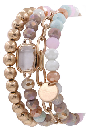 Assorted Faceted Bead Bracelet Set
