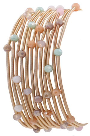 Faceted Bead Stretch Coil Bracelet