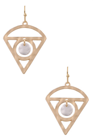 Metal Triangle Cone Drop Earrings