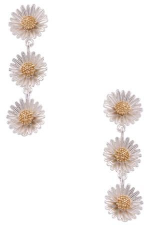 Metal Sunflower Dangle Earrings