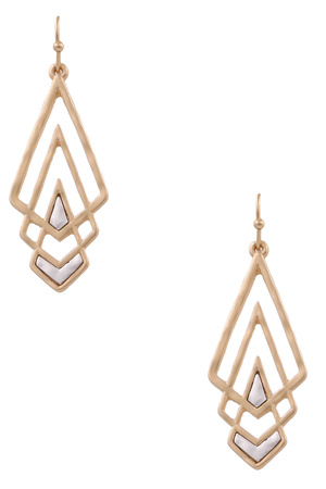 Diamond Triangular Layered Drop earrings