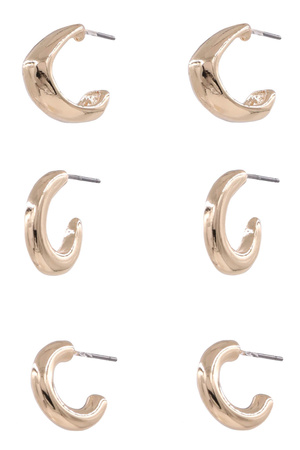 Metal Hoop Earrings Set