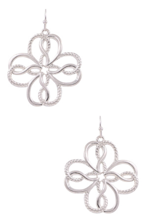 Metal Cut Out Flower Dangle Earrings