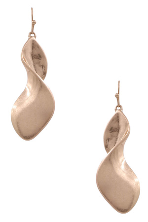 Metal Semi Twisted Dangle Earrings